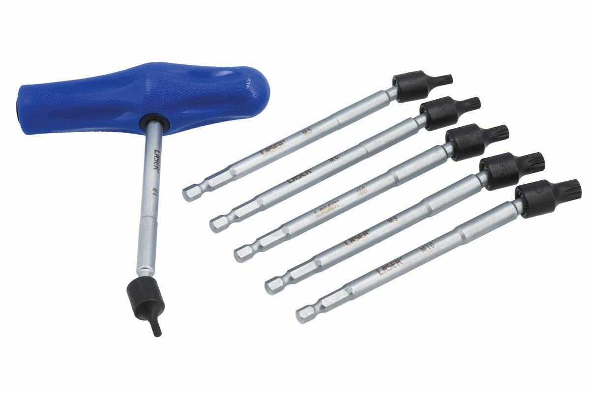 Laser 8225 6pc Universal Joint Spline Bit Set 148mm 1/4″ CrMo – Screwdriver