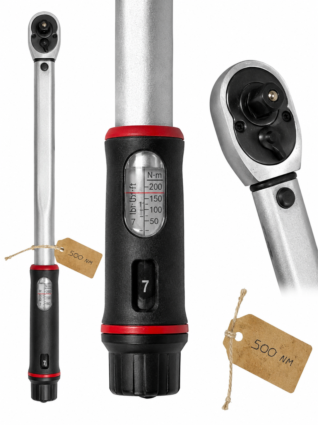 TT343 Adjustable Click Torque Wrench 1/2" Drive 40-200Nm Workshop Tool