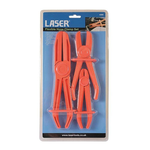 Laser 4386 Flexible Hose Clamp Set Fuel Brake Coolant Line Clamps