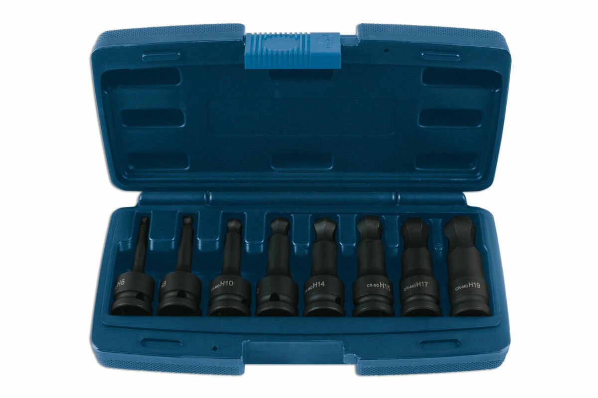 Laser 7672 Impact Hex Driver Set Ball Type 1/2" Drive Hex Bit Set Brand New