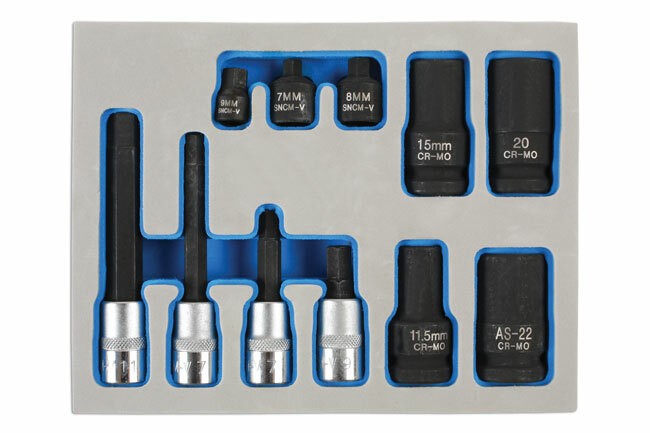 Laser 7064 Brake Caliper Socket & Bit Set 11pc – Porsche Mercedes VW Audi BMW