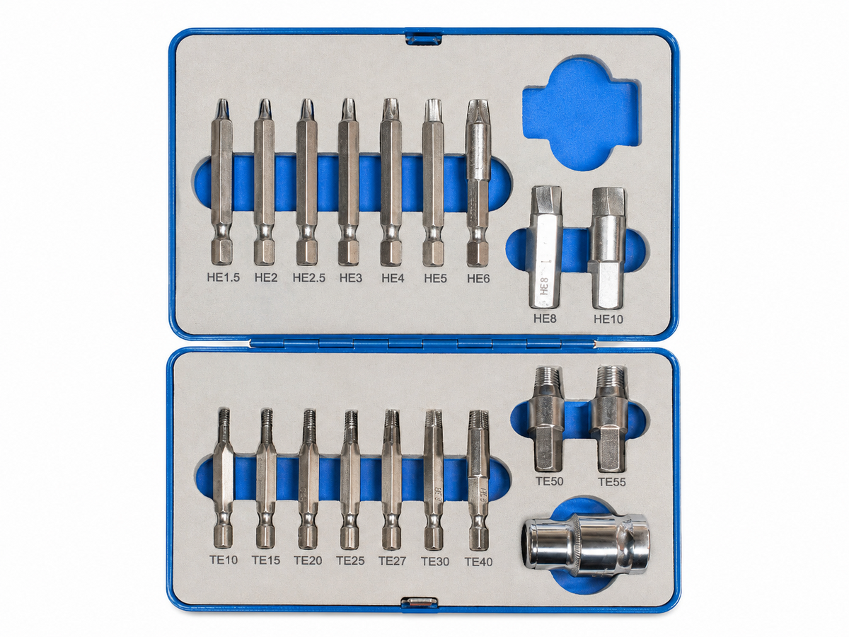 Laser 7678 19pc Torx Hex Extractor Set T10-T55 1.5-10mm Damaged Fasteners