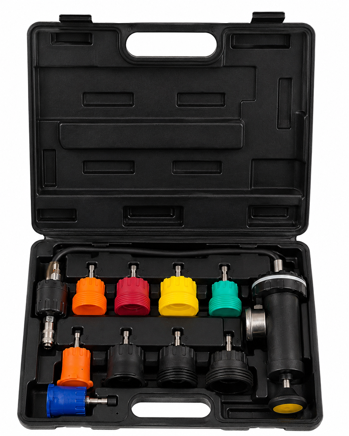 TT797 RT-919J Radiator Cap Pressure Tester Kit 9 Adaptors Hand Pump